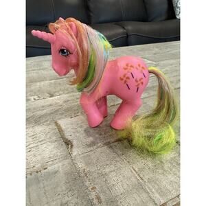 VTG My Little Pony PINWHEEL Rainbow Unicorn Pony And Comb Hasbro 1984